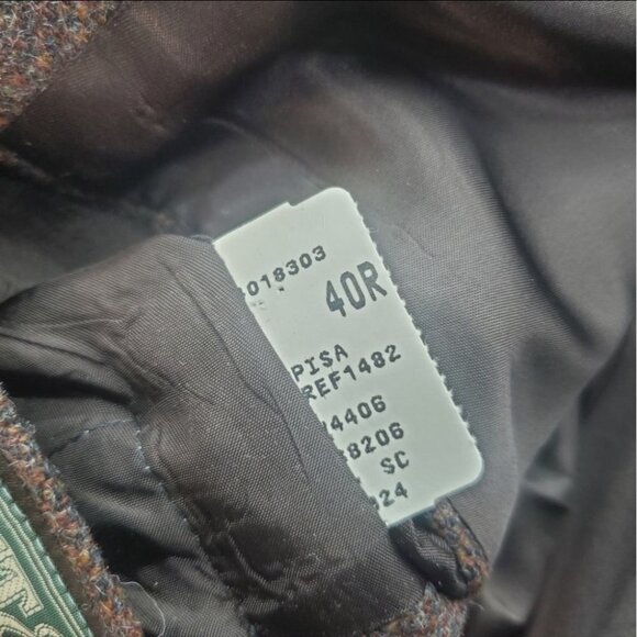 Vintage 90s Tip Top Mens Sport Coat Jacket Speckled Brown Orange Deep Pocket 40R - Picture 11 of 12